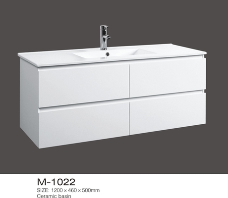 Vanidad alta contemporánea del cuarto de baño de 47 pulgadas y gabinete de cerámica de una pieza del lavabo disponible