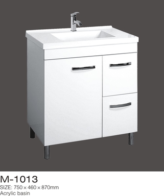 Vanidad rústica del cuarto de baño del MDF, lavabo de acero del acrílico de los pies de los muebles impermeables del cuarto de baño