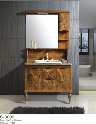 Vanidad del cuarto de baño de madera sólida de Brown, vanidad duplicada del cuarto de baño con el piso del fregadero - montado