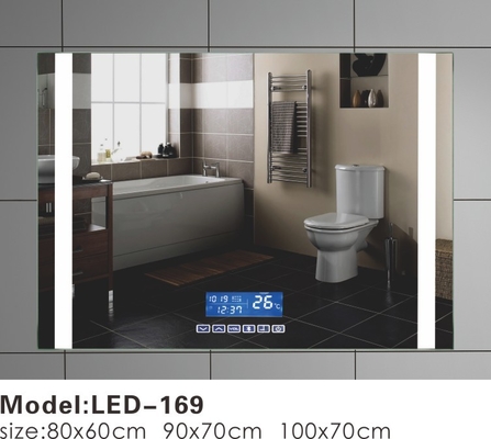 Los espejos del cuarto de baño con las luces y el sensor de movimiento llevados del separador de partículas, rectángulo encienden para arriba el espejo