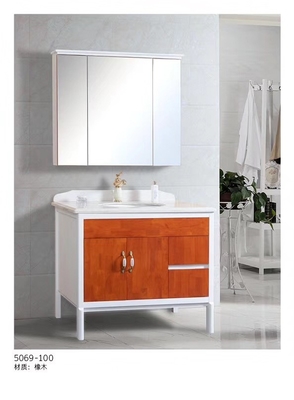 Vanidades de madera pintadas modernas del cuarto de baño de las vanidades del cuarto de baño y espejo de los gabinetes iluminado