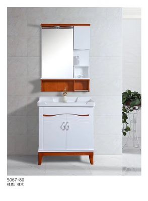 Dos puertas 72 vanidad del cuarto de baño de madera sólida de 36 pulgadas, lavabo de cerámica de madera de los gabinetes de cuarto de baño